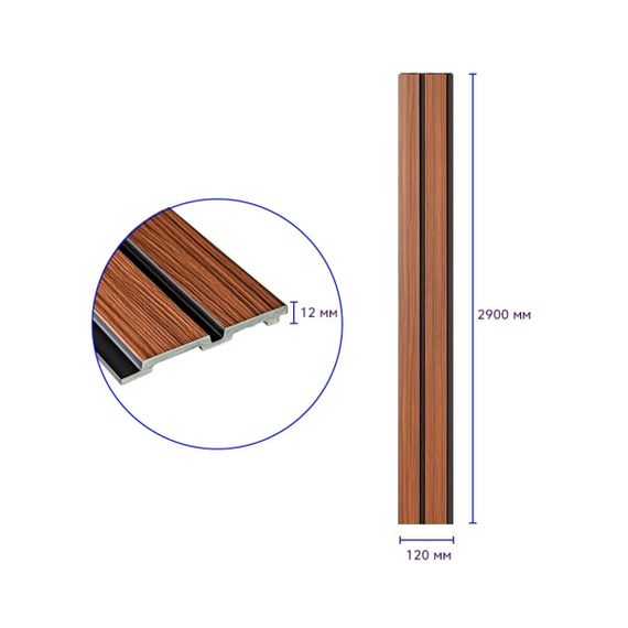Декоративна PS рейка 2900*120*12мм (D) SW-00001746 | Зображення 2