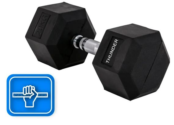 Гантель шестигранна Thunder 20 кг (HEXAGONAL-DUMBBELLS-20KG) | Зображення 3
