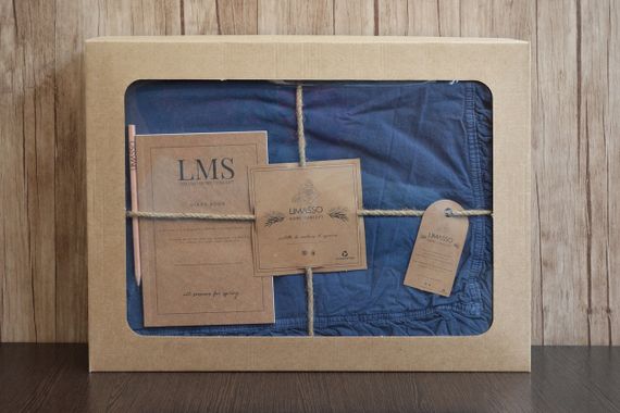 Постільна білизна Limasso Stonewashed Exclusive Ranforse 200 х 220 см Dress Blue (простирадло на резинці) | Зображення 3