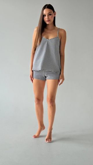 Піжамний комплект білий з чорними візерунками | Зображення 3