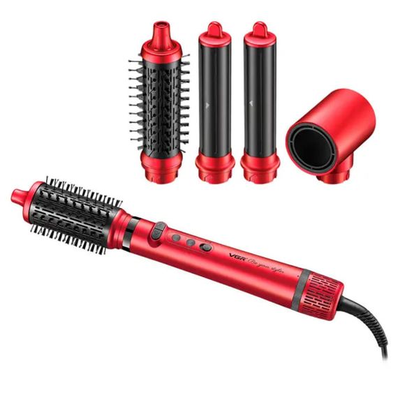 Фен-стайлер VGR 5 в 1 V-475, Professional, 5 насадок, 1400 Вт красный