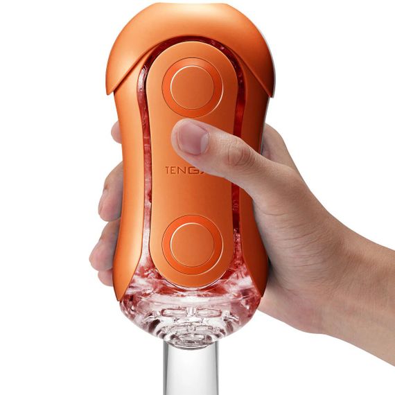 Мастурбатор Tenga Flip Orb — Sunset Orange, з можливістю зміни тиску та стимулювальними кульками всередині | Зображення 6