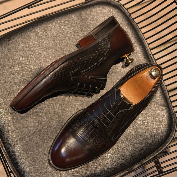 Чорно-бордові туфлі для чоловіків 39 розмір | Зображення 2