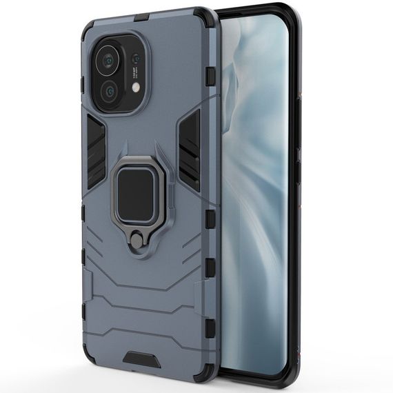 Ударопрочный чехол Transformer Ring for Magnet для Xiaomi Mi 11 Lite Gray