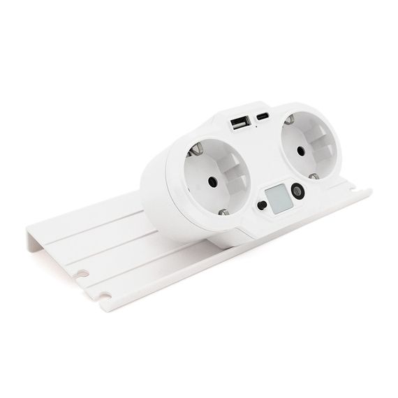 Розетка двійник із заземленням HHT609W, USB+Type-C, 4А | Зображення 3