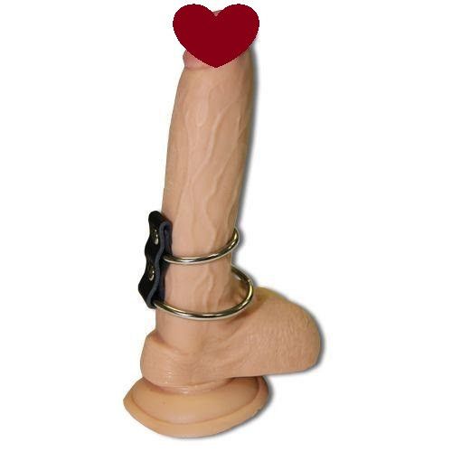 Насадка на член с двумя металлическими кольцами sexstyle