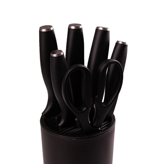 Набор кухонных ножей с подставкой 6 предметов Черный HP1851057A | Зображення 2