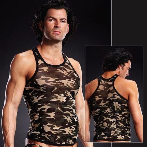 Майка чоловіча у стилі мілітарі Blue Line Pro-Mesh Racerback Tank Camouflage хакі, S/M sexstyle | Зображення 1