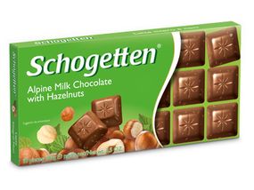 Шоколад с орехом Schogetten with Haselnuts, 100 г, немецкий молочный шоколад с орехами