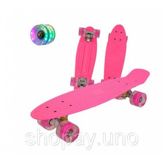 Пенні борд Penny board Дитяча скейт дошка з підсвіткою колес Fish Skateboards