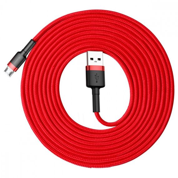 Кабель Baseus Cafule Micro USB Cable 2.0A (3m) red/black | Зображення 3