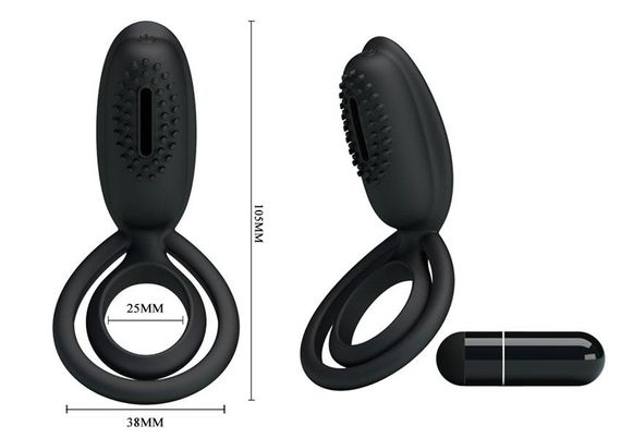 НАСАДКА З ВІБРАЦІЙ "ESTHER" (кільце рекційне) колір чорний sexstyle | Зображення 2