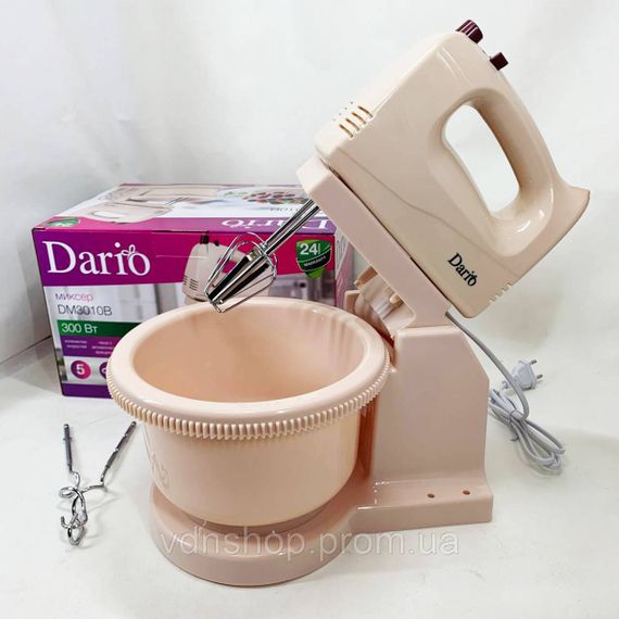 Ручний міксер для яєць і тіста Dario DM3010B 300 Вт, Міксер побутовий кухонний для їжі XQ-47 | Зображення 4