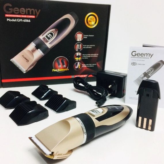 Тример Geemy GM-6066 с двумя сменными аккумуляторами 5W