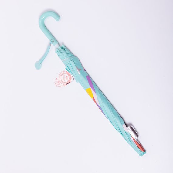 Класична дитяча парасолька-тростина механічна з поліестеру міцна надійна 8 спиць діаметр 89 см М'ятний HP-23-12M | Зображення 1