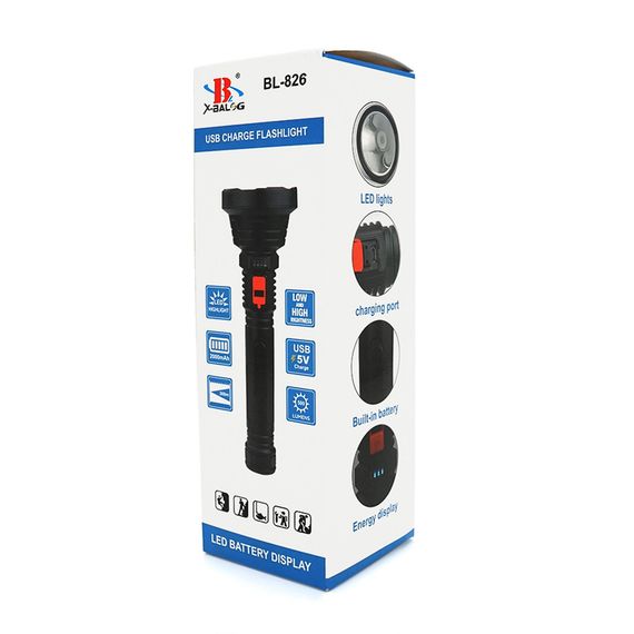 Фонарь ручной Bailong BL-826.1LED, OSL LED, 3W, 3 режима, встроенный АКБ/2000mah | Зображення 4