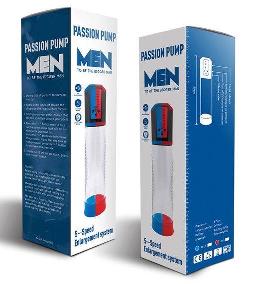 Автоматична вакуумна помпа із зарядкою від USB CANWIN Passion Pump Men BLUE - P638AU Sex Aura | Зображення 9