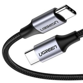 Дата кабель USB-C to USB-C 1.0m US261 3A Alum. Braid Gray\Black Ugreen (50150)