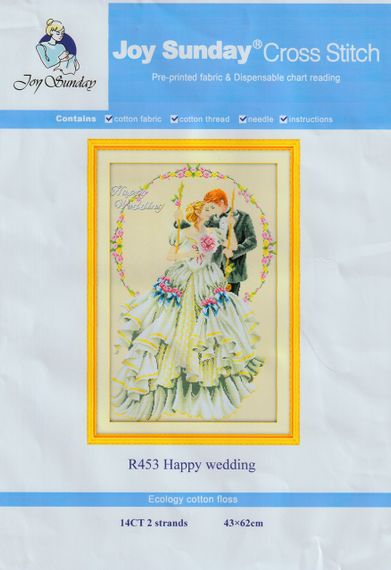 Набір для вишивання за нанесеною на канву схемою   "Happy wedding". AIDA 14CT printed 43*62 см | Зображення 1