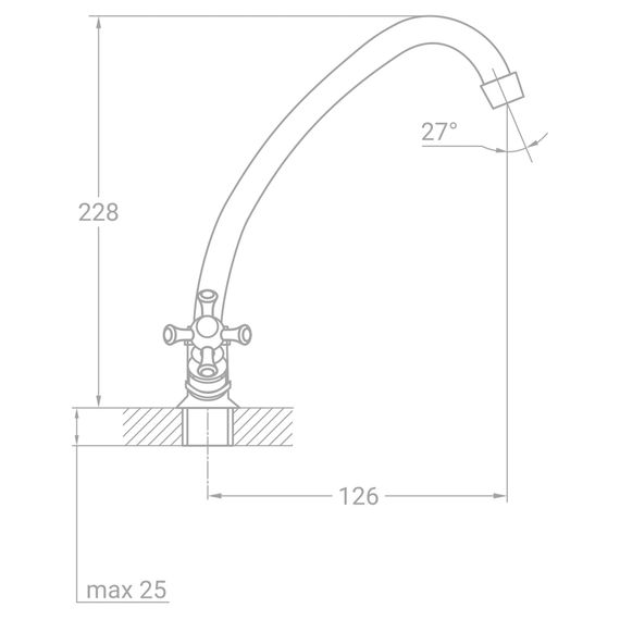 Змішувач для кухні Tau VN-2B160C 9885110 | Зображення 1