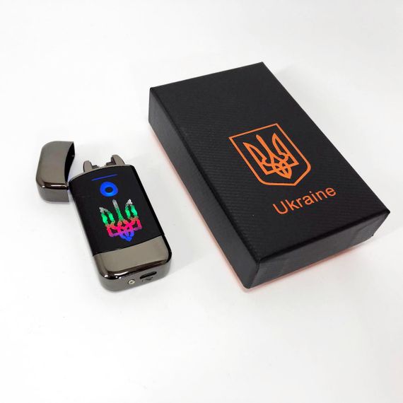 Дугова електроімпульсна запальничка із USB-зарядкою Україна LIGHTER HL-439. XA-734 Колір: чорний | Зображення 4