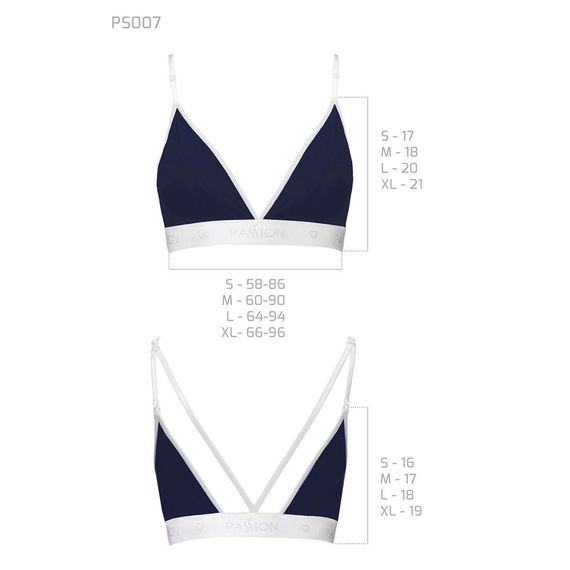 Спортивный топ с двойными бретелями Passion PS007 TOP S, navy blue | Зображення 5