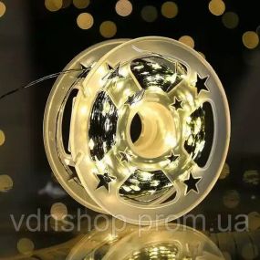 Світлодіодна гірлянда Роса 200 метрів, діоди теплого білого кольору на зеленому дроті, 2000 LED, з пультом керування