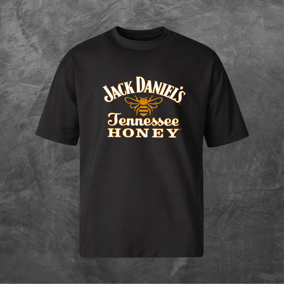 Футболка унісекс з принтом Jack Daniel`s Honey джек  Оверсайз чорна S