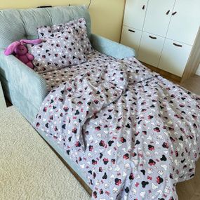 Комплект детского постельного белья LT, Бязь, Серый с принтом, Полутораспальный, 1158