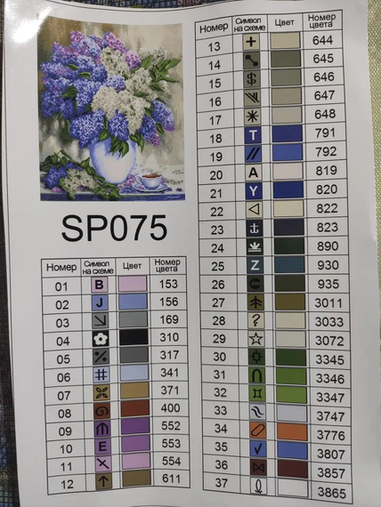 Алмазная мозаика Букет сирени 40х50 см ColorArt SP075 | Зображення 3