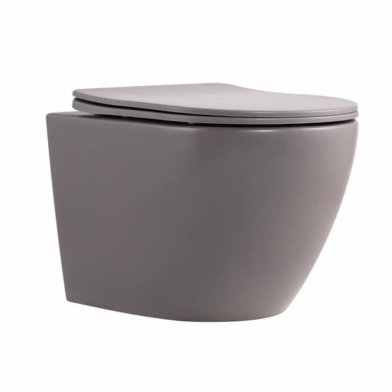 Унитаз подвесной Robin Ultra Quiet 490×365×325 мм, Stone Grey, c сиденьем Slim Duroplast / Soft-close / Quick Release