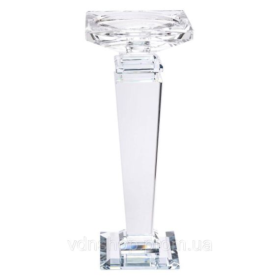 Подсвечник стеклянный на высокой ножке 9.5×9.5×24 см декоративный прозрачный HP-4-54L | Зображення 2