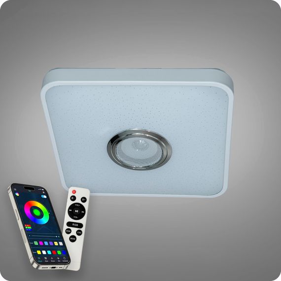 Люстра світлодіодна 517 Dlight RGB з пультом і  колонкою 45Вт Білий (02152) | Зображення 4