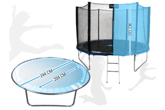 Батут із внутрішньою сіткою THUNDER OUTSIDE PRO 8FT 244 см Black/Blue | Зображення 5