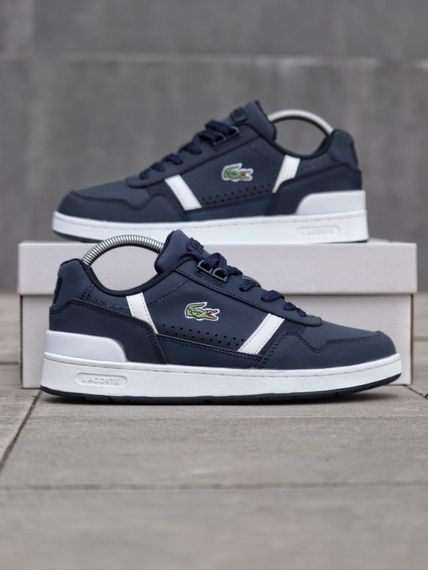 Демісезонні кросівки Lacoste натуральна шкіра + текстиль колір синій, білий | Зображення 5