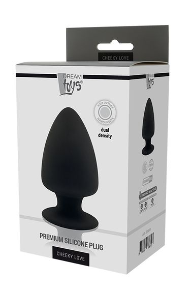 Термоактивна анальна пробка PREMIUM SILICONE PLUG L BLACK, Черный | Зображення 1