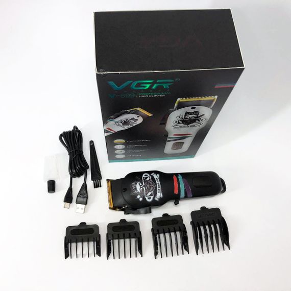 Машинка для стрижки волосся та бороди професійна VGR V-699 з насадками та LED дисплеєм. Колір: чорний | Зображення 9
