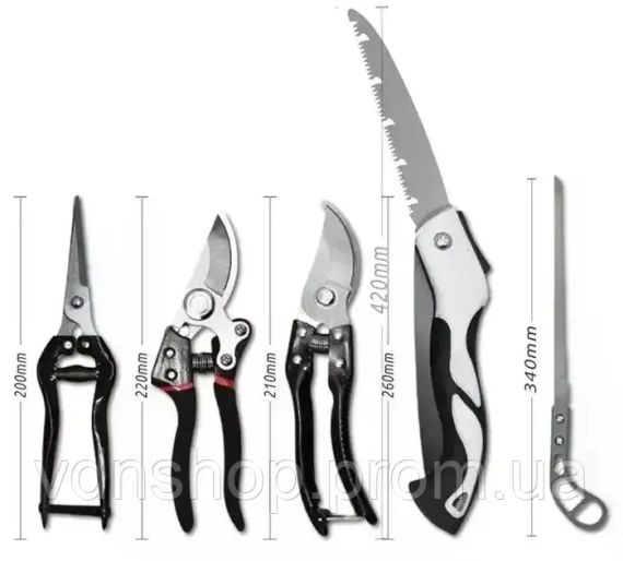 Набір садових інструментів Garden Set SK-5 – секатори, ніж для щеплення, набір для щеплення, інструменти для обрізання дерев і | Зображення 1