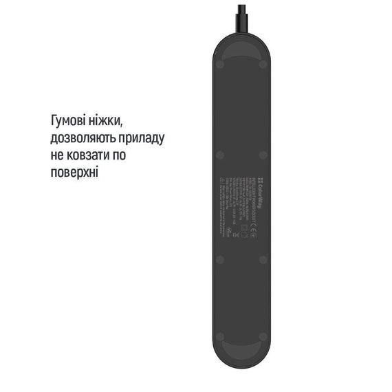 Мережевий фільтр живлення ColorWay CW-CHE44PDB, 4 розетки/4USB 2M (CW-CHE44PDB) | Зображення 7