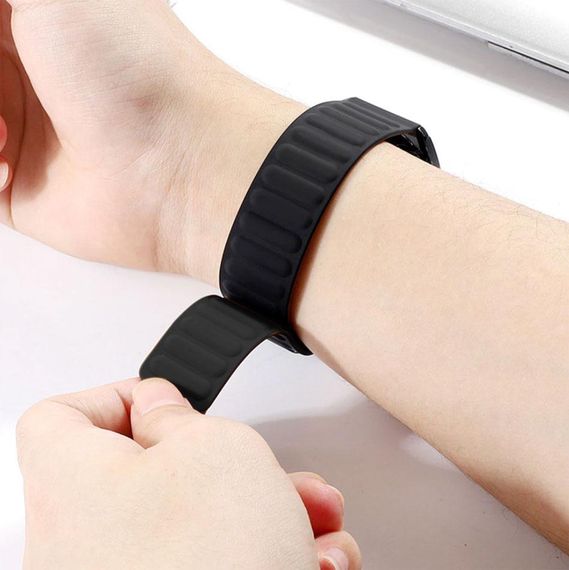Силіконовий магнітний ремінець Primolux Magnet для годинника Xiaomi Amazfit Bip U / Amazfit Bip S - Black | Зображення 4