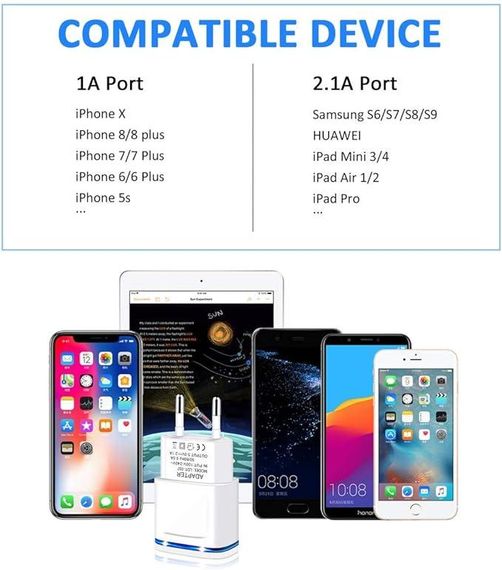 USB-зарядний пристрій Luoatip 2,1 А/5 В, 2 шт. | Зображення 3