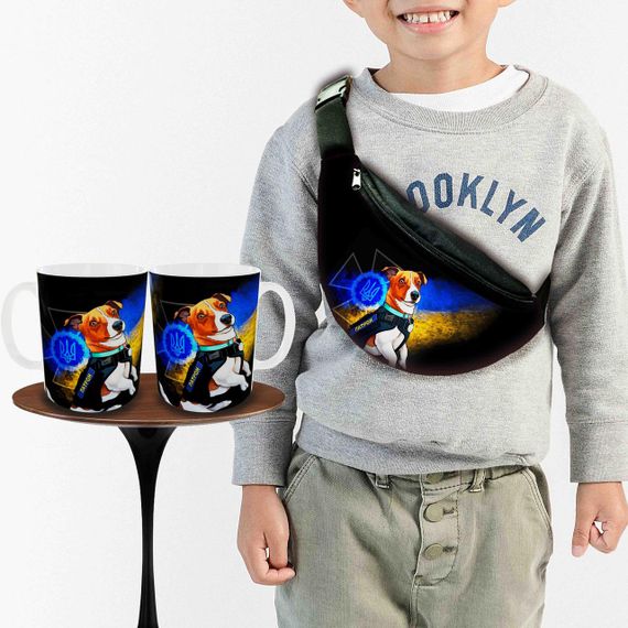 Подарунковий набір: Сумка-бананка + Кружка Пес Патрон, дитячий, для хлопчика (00253)