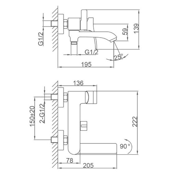 Змішувач для ванни Frap F3275-19 | Зображення 1