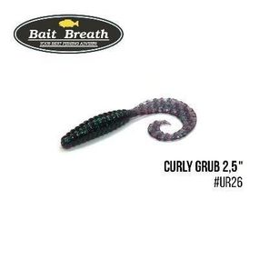Приманка Bait Breath Curly Grub 2,5" (12шт) (Ur26 Junebug/green*seed)