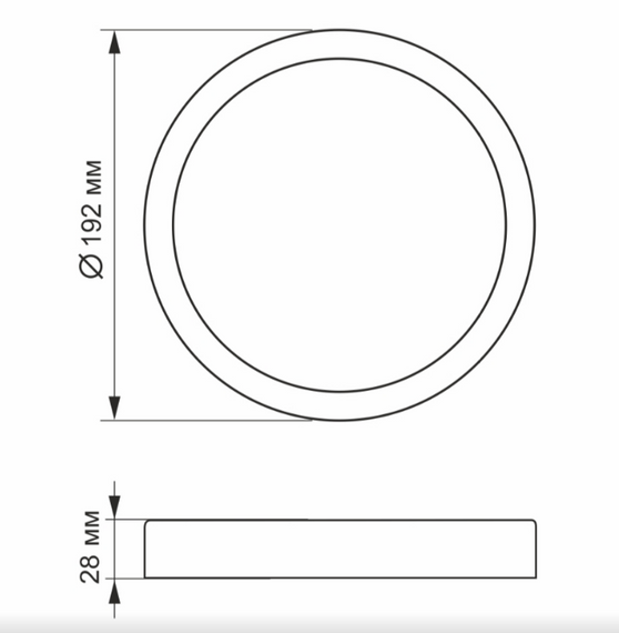LED Світильник накладний круглий 18W 5000К 220V VL-DLRS-185 Videx | Зображення 1