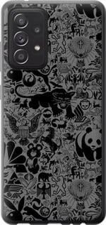 Чохол на Samsung Galaxy A52s 5G A528B Чорно-сірий стикер бомбінг із силікону FCh_047899