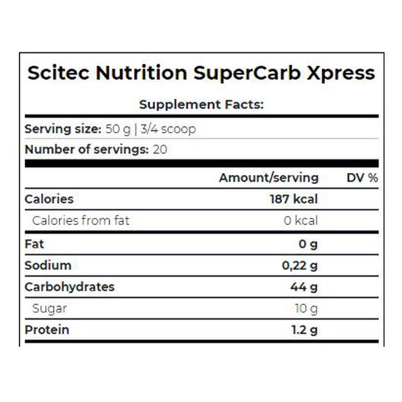 Гейнер Scitec Nutrition Supercarb Xpresss 1000 g (Raspberry tea) | Зображення 1