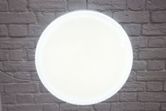 Сучасний круглий світильник стельовий LED для кімнати кухні ванної з пультом 25708 Білий 6х39х39 см. | Зображення 4