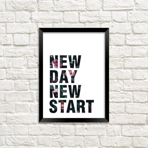 Постер у рамці New day new start A3 (MT3_18A038)
