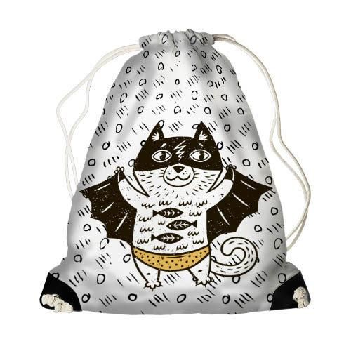 Рюкзак-мешок детский MINI Кот-супергерой 26х36 см (DRM_CLF001_BL)